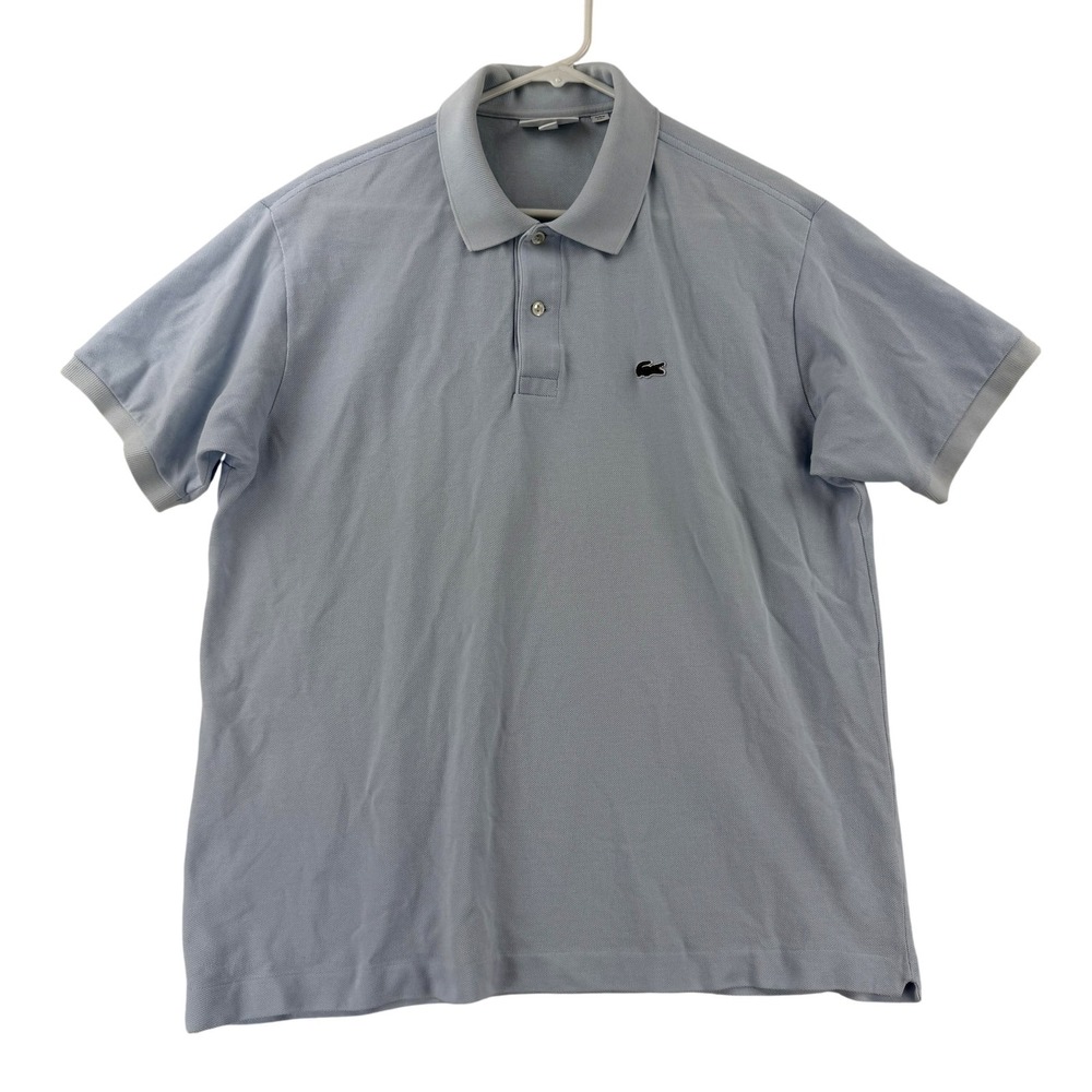 Lacoste Polo Shirt Mens XL Blue Classic Fit Cotton Croc Logo Casual Preppy FR6